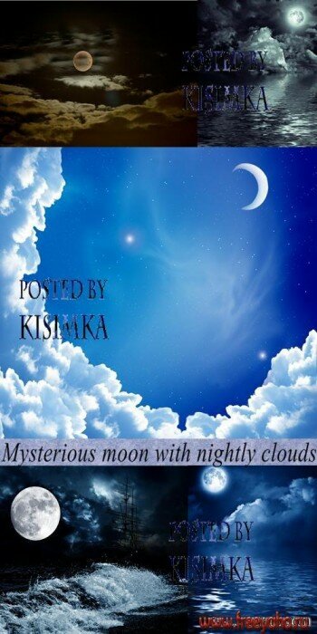     -   | Night sky and moon clipart