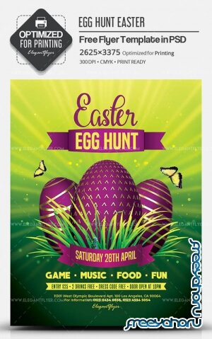 Egg Hunt Easter V6 2019 Flyer PSD Template